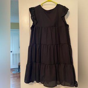 Black Ruffle Dress | Boutique Dress | Fits Like XL | $12